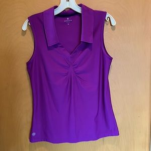Athleta Wick It sleeveless collared shirt size M